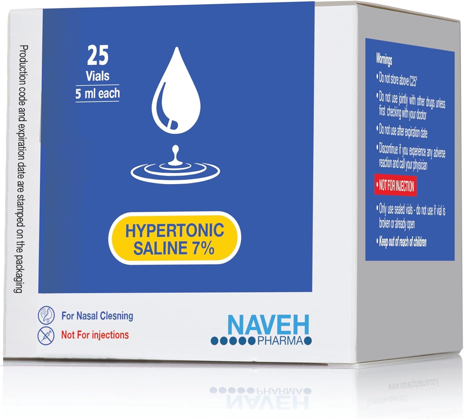 NAVEH PHARMA 7% Saline Solution 5ml Unit, Units 25per Box