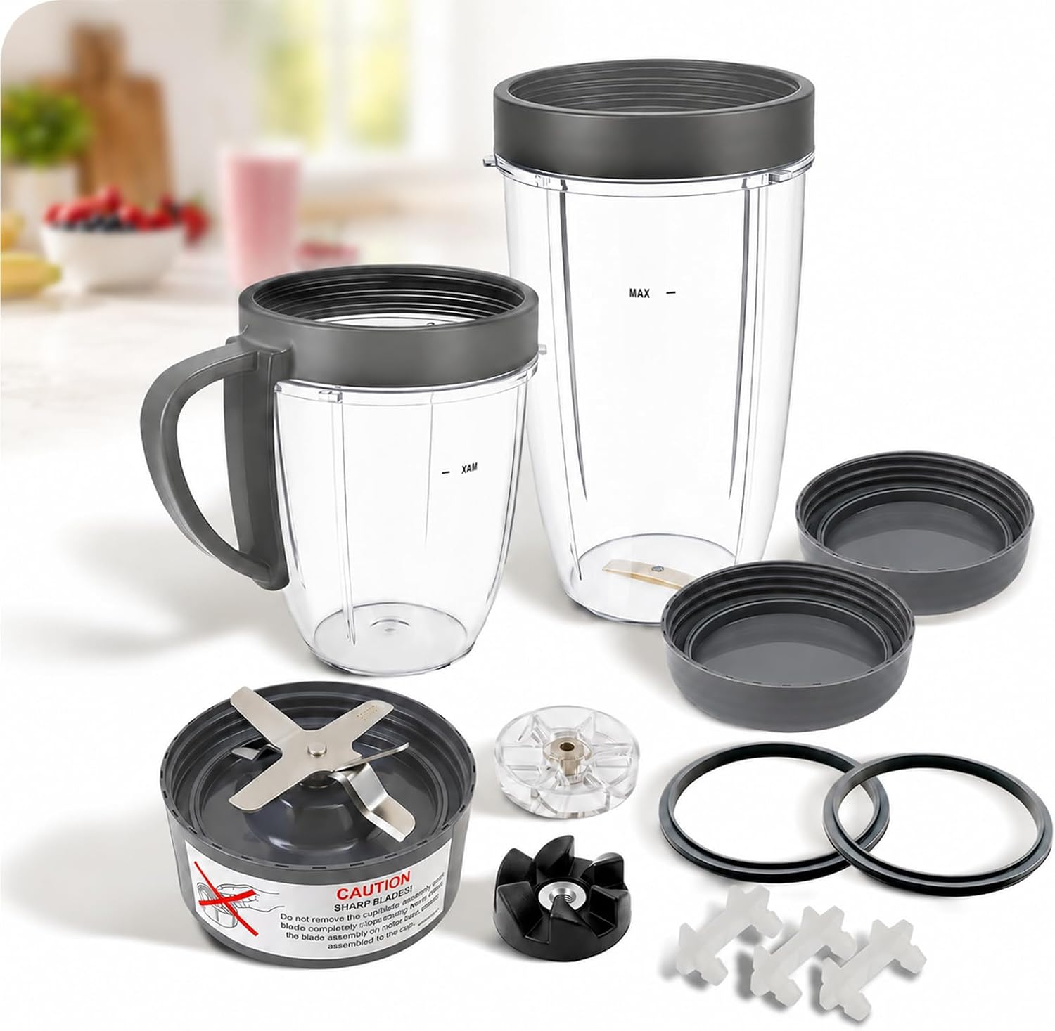 14-Piece Replacement Parts Kit Compatible with NutriBullet 600W & Pro 900W
