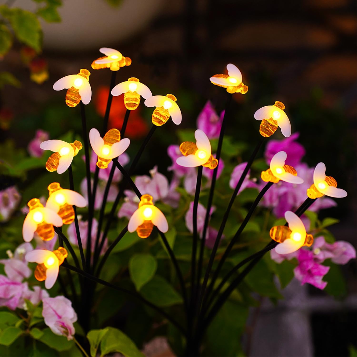 Nacome Solar Garden Lights for Outside - Solar Swaying Light Waterproof,Solar Outdoor Lights,Yard Patio Parties Camping(4 Pack),Unique Garden Gifts for Women,Grandmom..