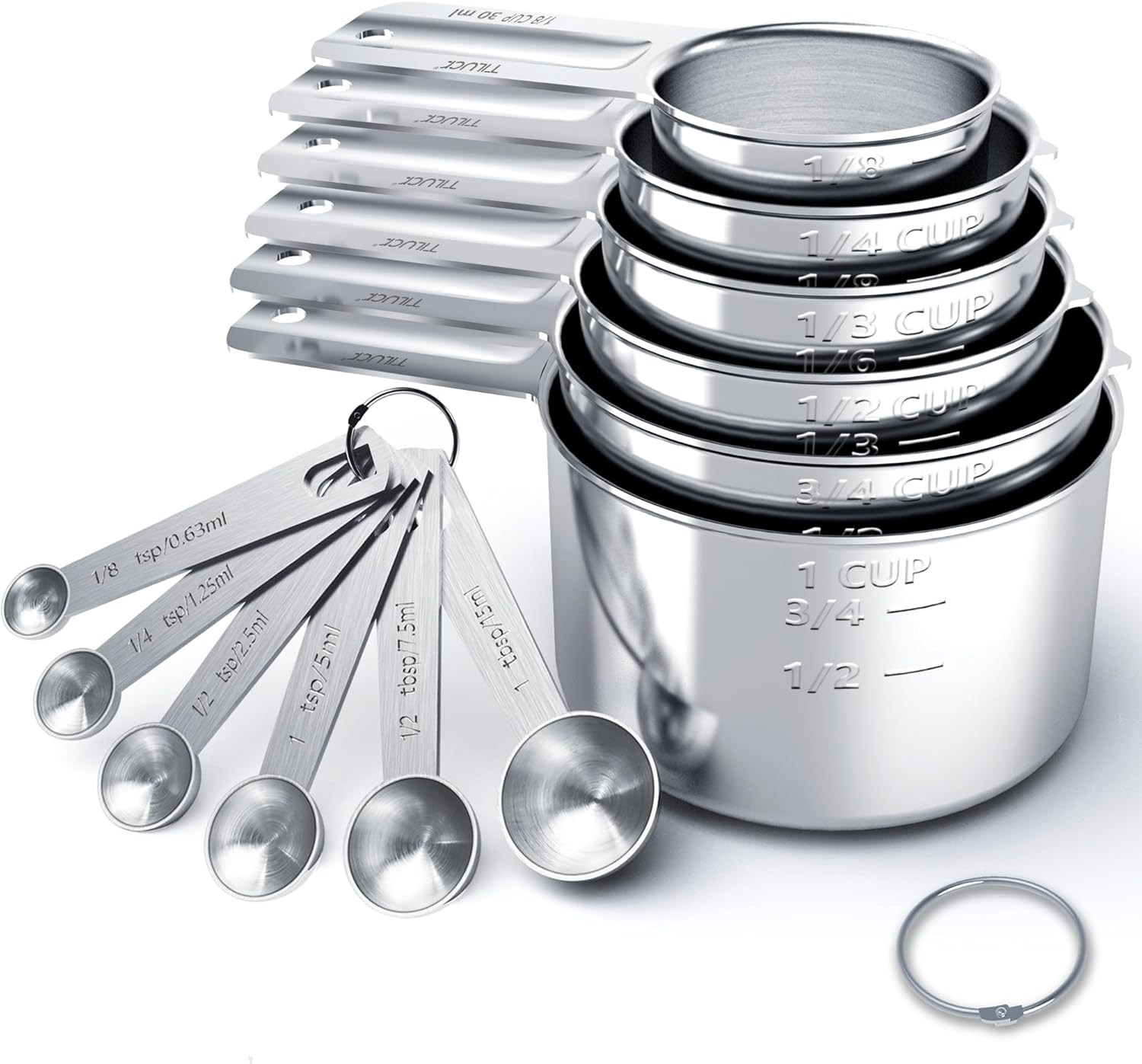TILUCK Stainless Steel Measuring Cups & Spoons Set, Cups and Spoons,Kitchen Gadgets for Cooking & Baking (12)