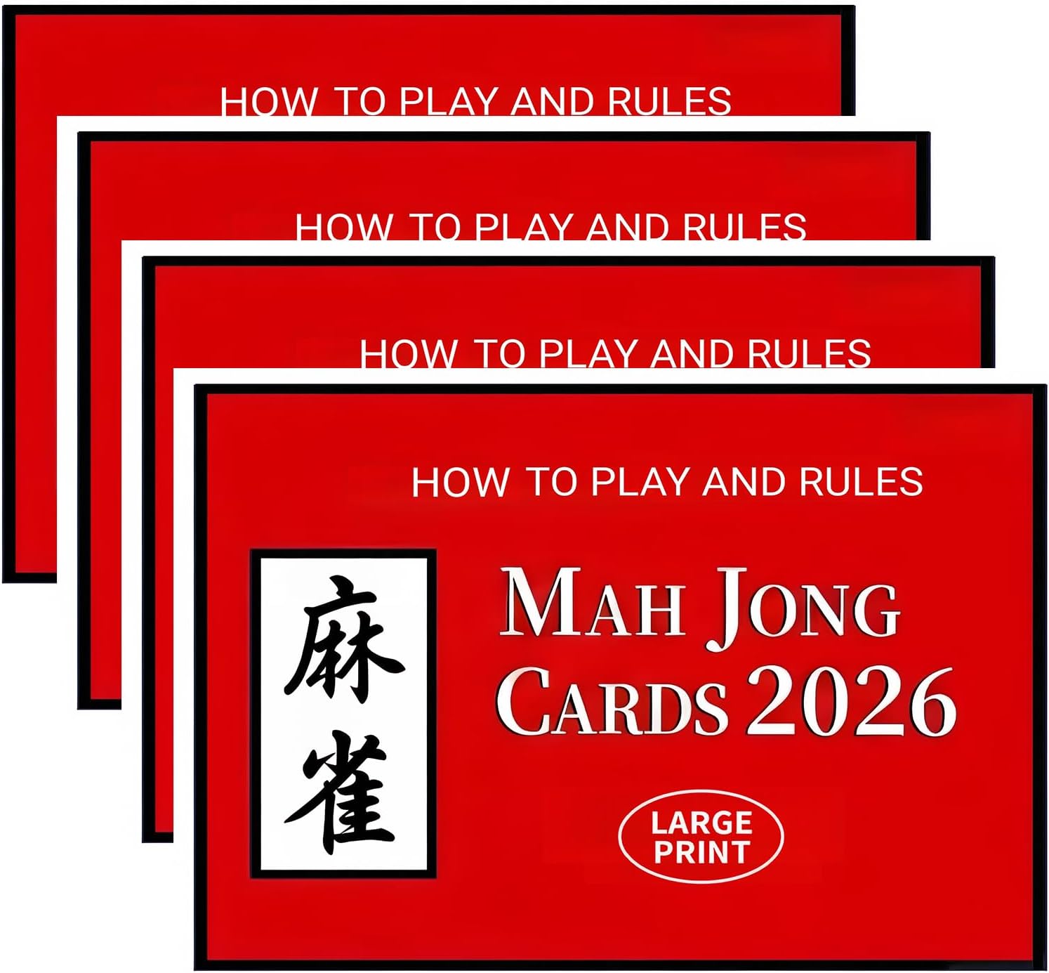 4 Pcs NM-JL 2026 Mah-Jong Cards Rules Large Size Revised Version | 2026 Edition,Easy to read American mah-jong Hands and Rules, Game Pieces