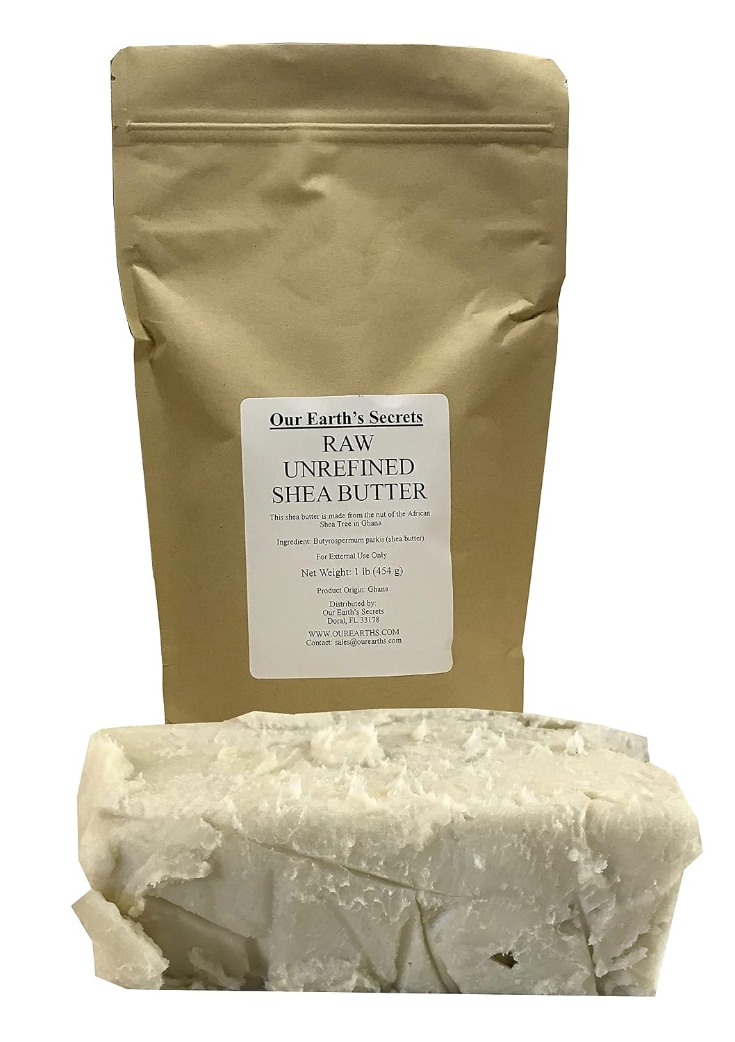 Our Earth's Secrets Ivory Raw Unrefined Shea Butter Top Grade, 1 Pound