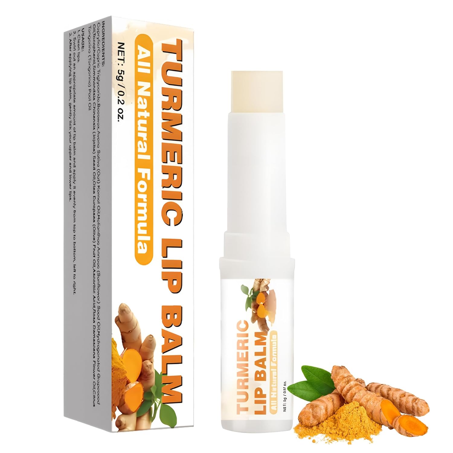 1PCS Turmeric Lip Balm for Dark Lips,Lip Lightening For Dark Lips Smoker,Lip Balm for Lip Softening & Hydration, Help Fade Lip Discoloration 0.17 oz