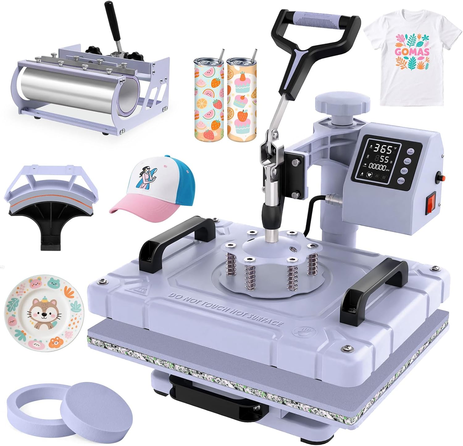 Slendor 12x15 Inch 5 in 1 Swing Away Heat Press Machine for T Shirts