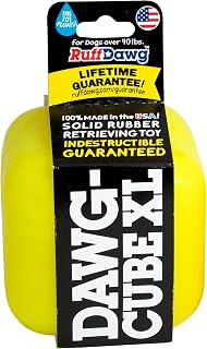 Ruff Dawg Indestructible Dawg-Cube XL Dog Toy - Crazy Bouncing Toy, Retrieving, Fetch, Made in The USA, Floats, 3.5 inches Square, for Dogs Over 40lbs