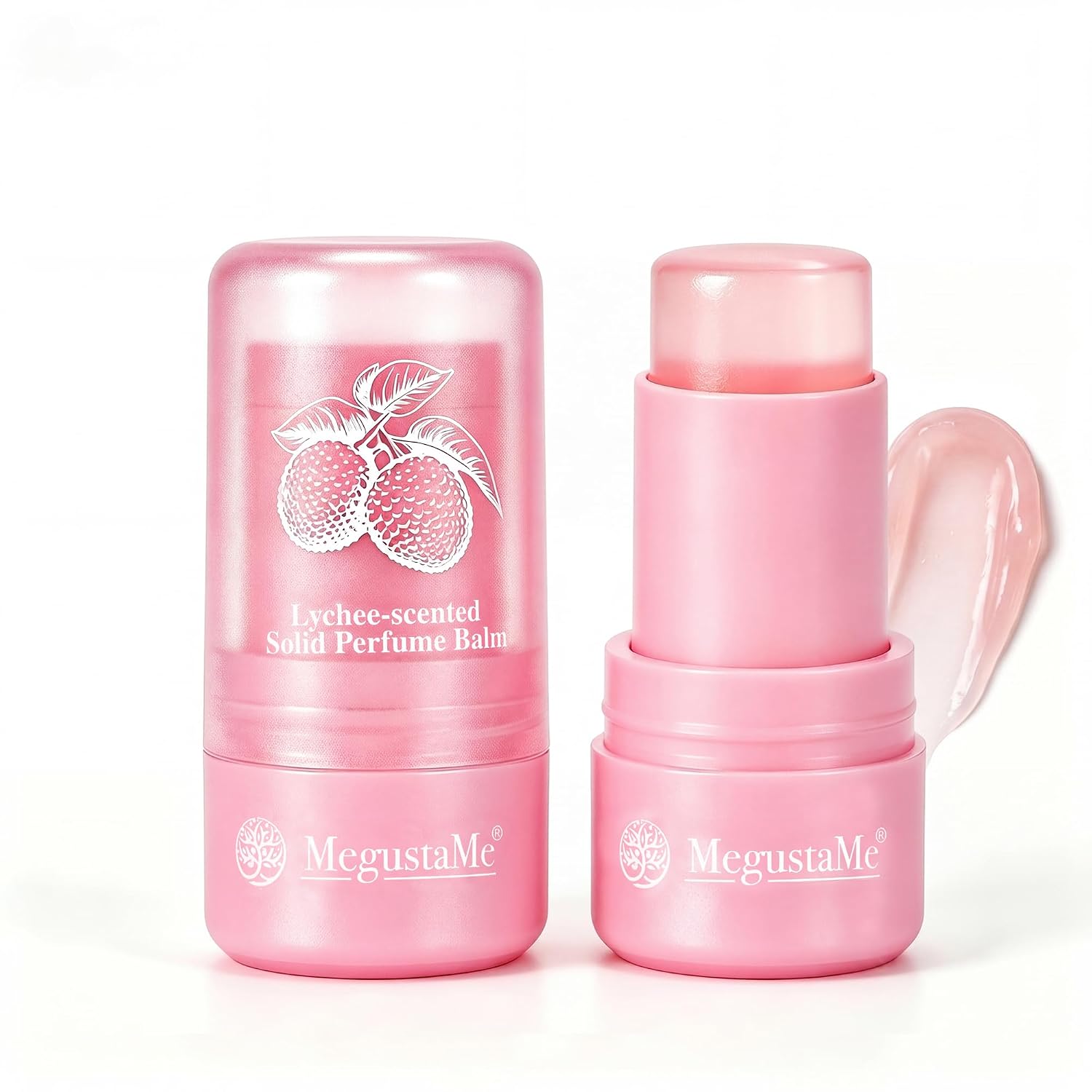 Lychee Scent Solid Perfume Stick for Women, Fragrance Balm, Non‑Greasy Non‑Sticky, Paraben, Phthalate & Alcohol Free, Vegan Cruelty‑Free Portable Travel Scent Stick