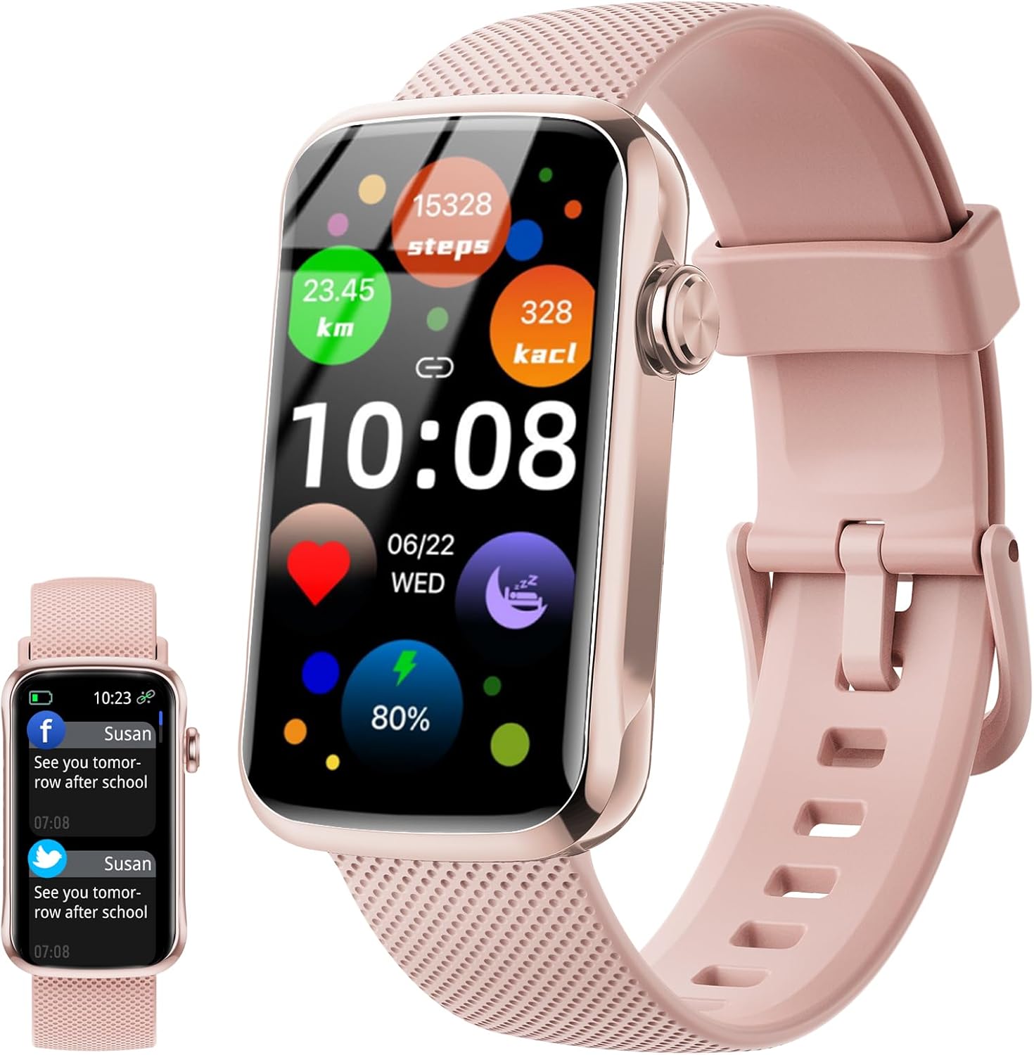 Fempoin Smart Band,Smart Watch with 1.47" TFT Touch Display, Fitness Tracker with Heart Rate/Sleep Monitor, IP68 Waterproof Step Counter Watch with 24 Sport Modes Activity Tracker for iOS Android