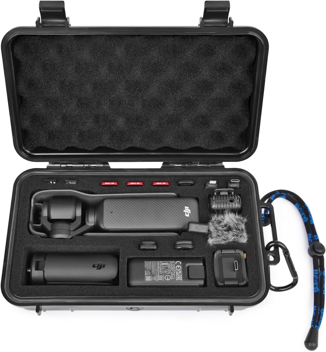 Lekufee Travel Waterproof Hard Case Compatible with DJI Osmo Pocket 3/Creator Combo/Power Expansion Combo/DJI Pocket 3 Video Camera/Vlogging Camera and Accessories(Case & Bag Only)