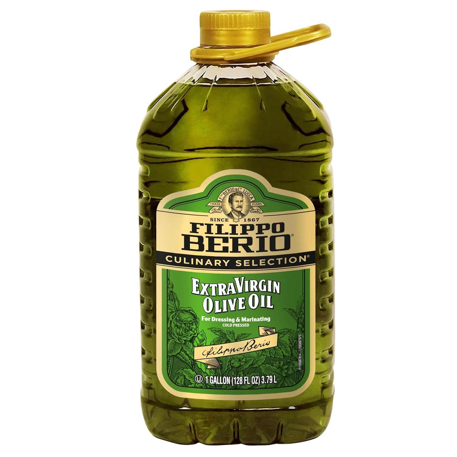 Filippo Berio Extra Virgin Olive Oil, Cold Pressed EVOO for Cooking, Dipping and Salad Dressings, Contains Polyphenols, rPET, 128 Ounce (Pack of 1)