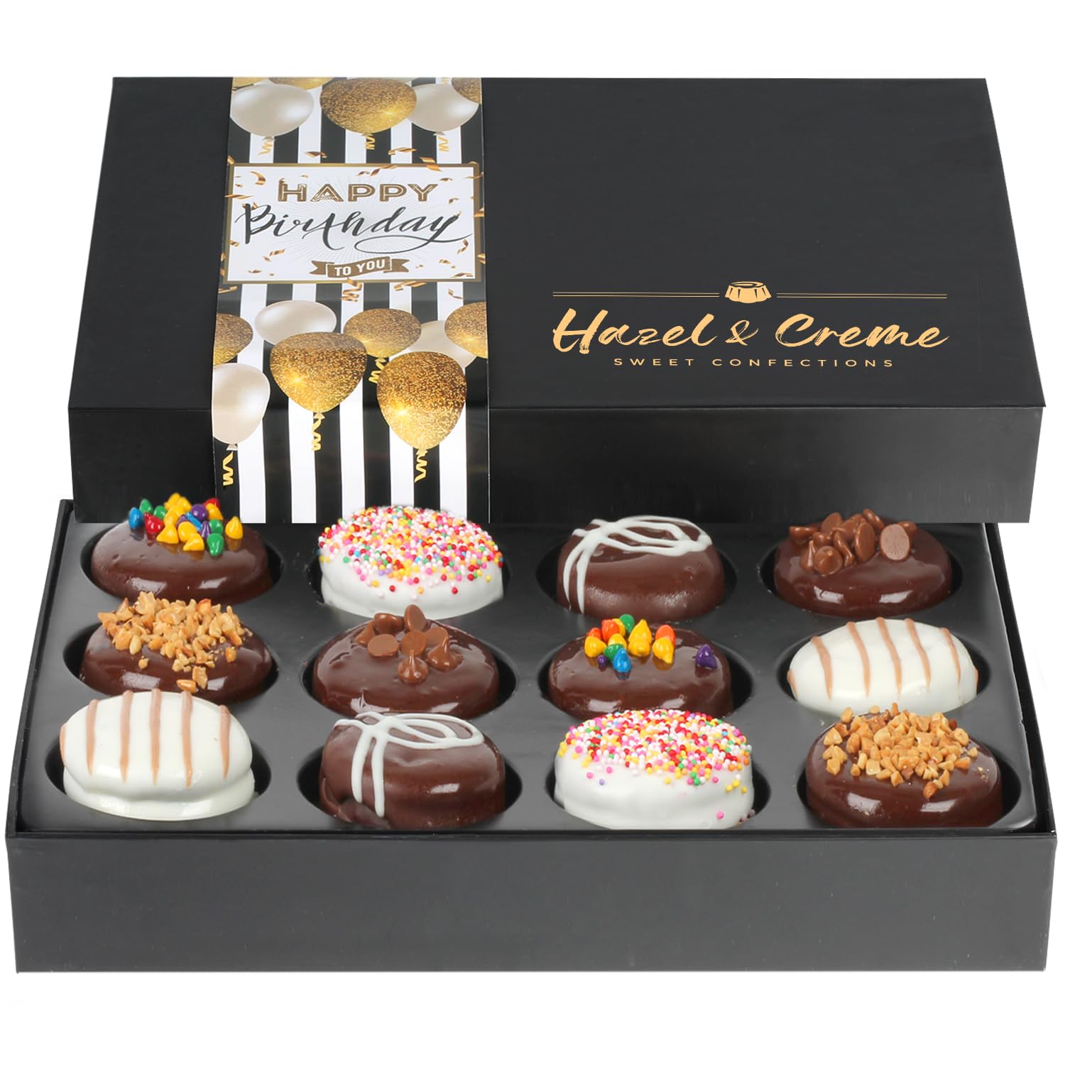 Happy Birthday Cookies - Birthday Cookie Gift Basket - Gourmet Food Gifting for Him/Her (Large, Assorted Flavors)