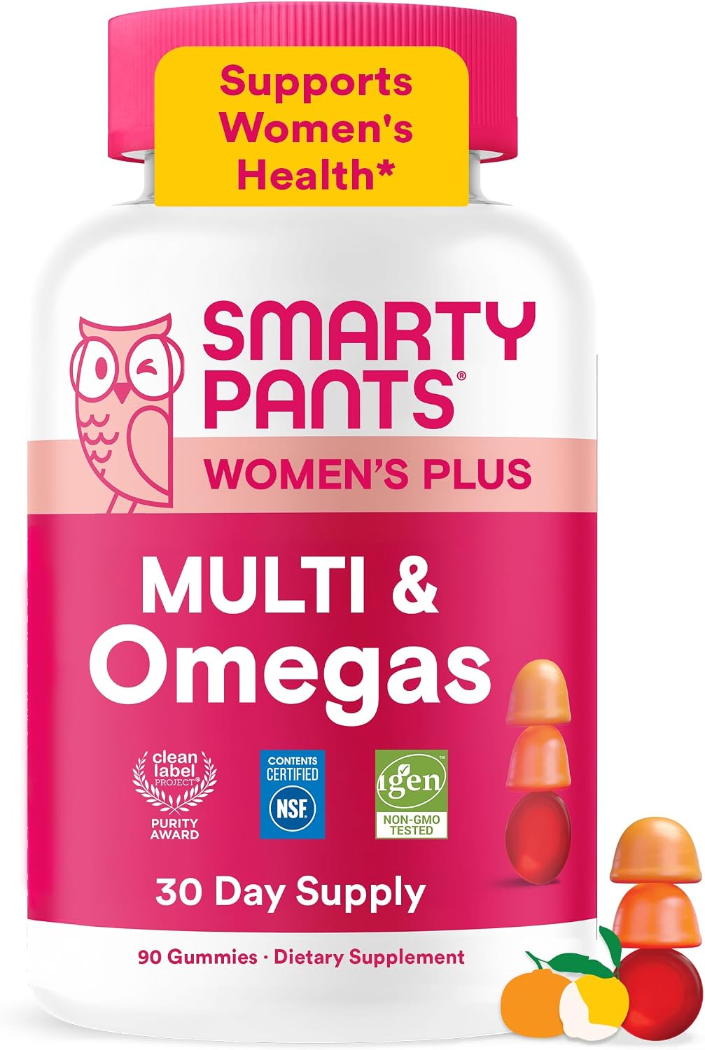 SmartyPants Women's Multivitamin Gummies, Vitamin D & C, Omega 3, 90 Ct