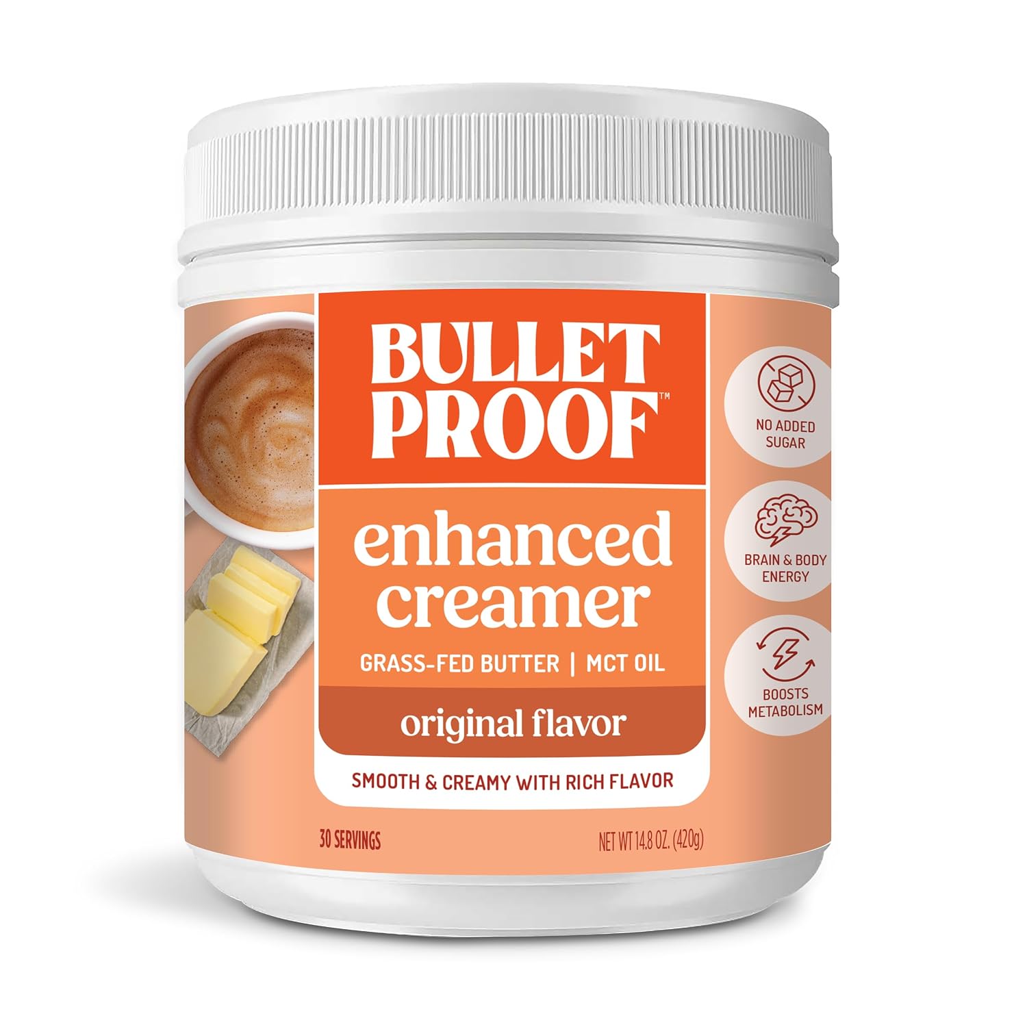 Bulletproof Original Keto Coffee Creamer w/MCT Oil, 14.8 oz