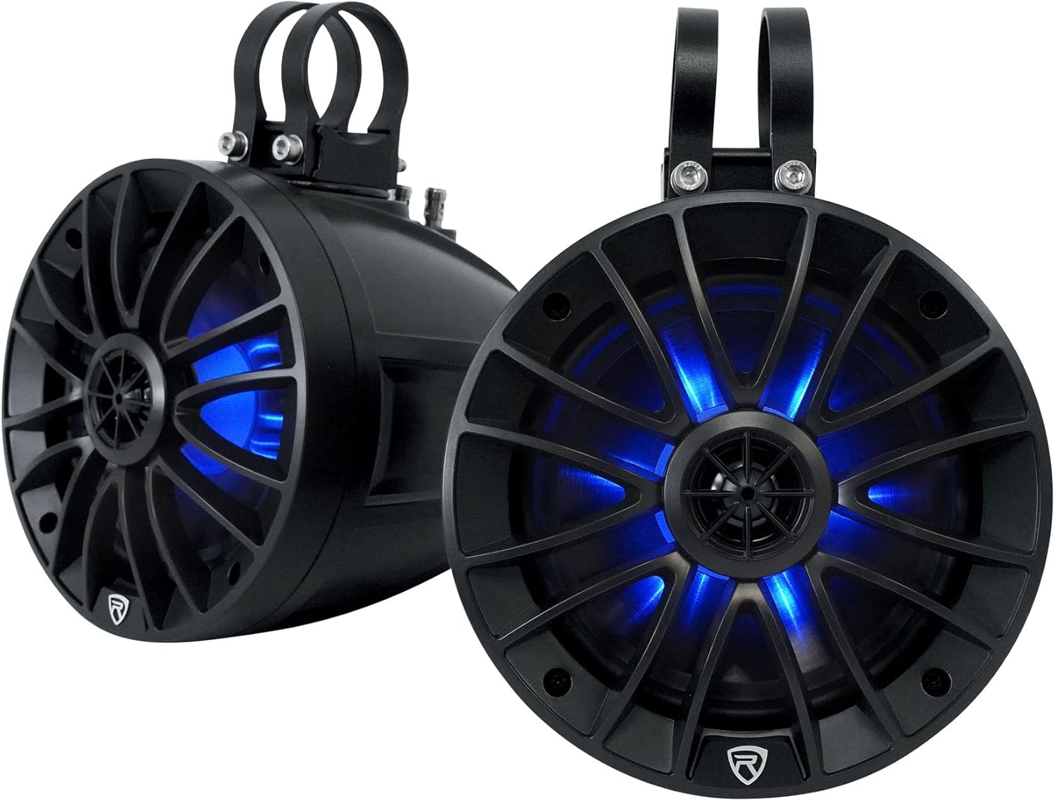 Rockville PT65BR 6.5" 300W Powered Bluetooth Tower Speakers, 4 Ohm, LED Lights, Weather-Resistant, Easy Mount, for ATV/UTV/RZR/Cart