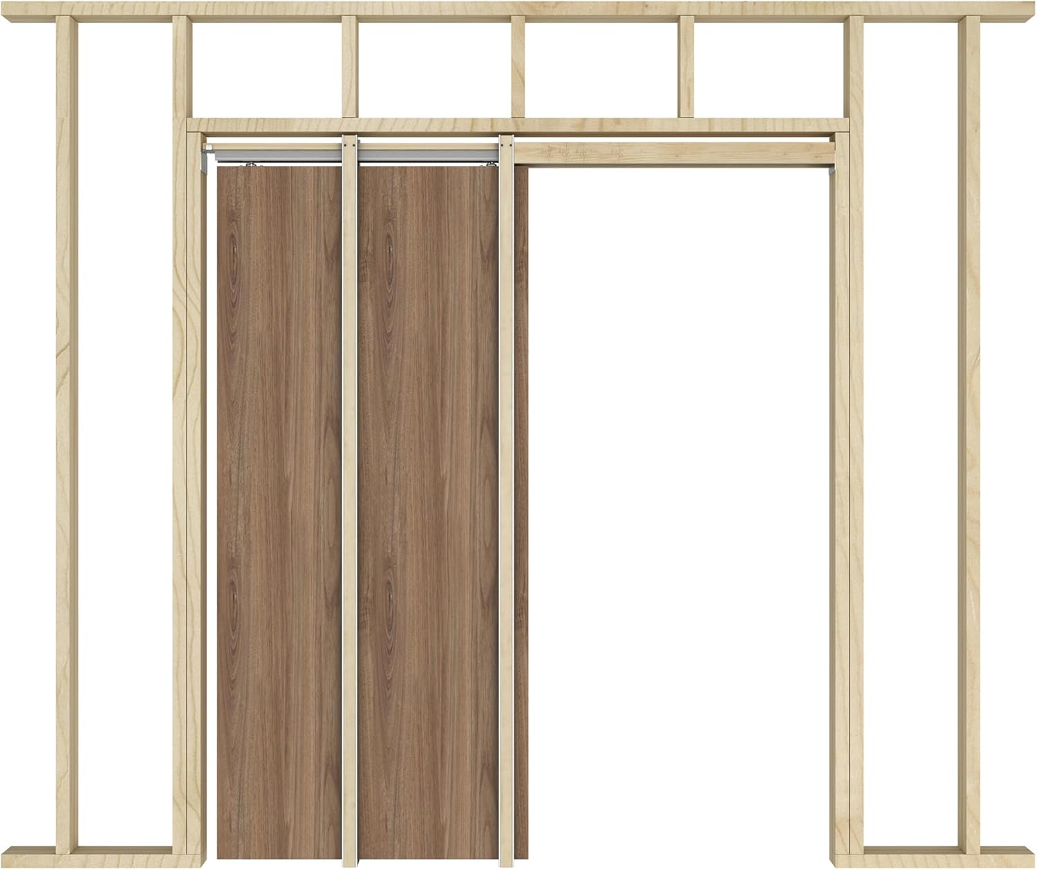 JUBEST Pocket Door Frame Kit with 220LBS Two-Way Soft-Close Mechanism, Smoothly and Quietly, Easy to Install Hidden Door Kit, for 24" to 36"x80" Door, Durable and Stylish
