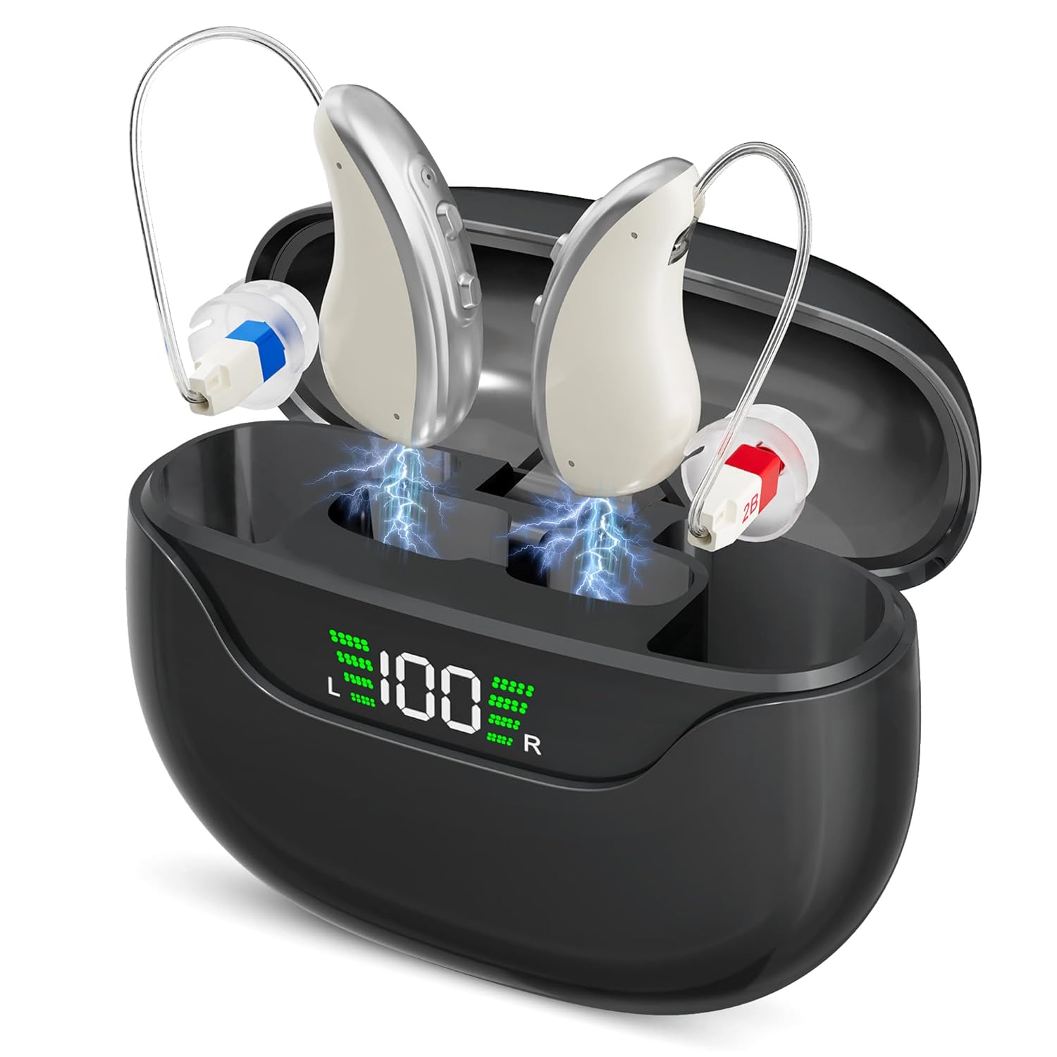 tomoneed Rechargeable Hearing Amplifier – Clear Sound with In-Ear Speaker Design, Ultra-Light 3.2g, Digital Chip, Up to 12h Use, 60h Standby, for TV, Conversations & Daily Life