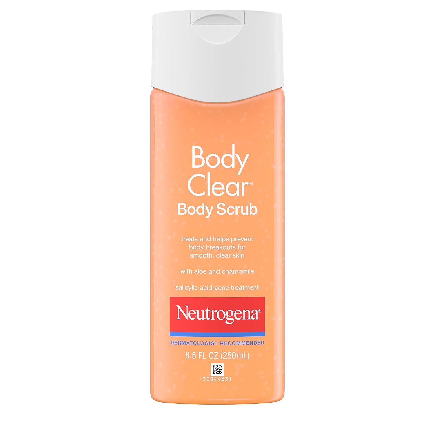 Neutrogena Body Clear Acne Body Scrub, Exfoliating Non-Comedogenic Cleanser, Salicylic Acid 2% Daily Wash Acne Medicine Treatment for Back, Chest & Shoulders, Microbead-Free, 8.5 Fl Oz