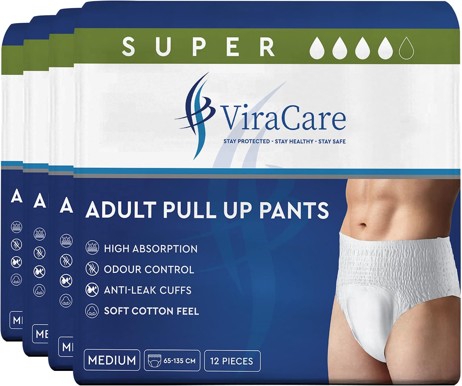 48 x Super Incontinence Pants Women and Men, Adult Nappies