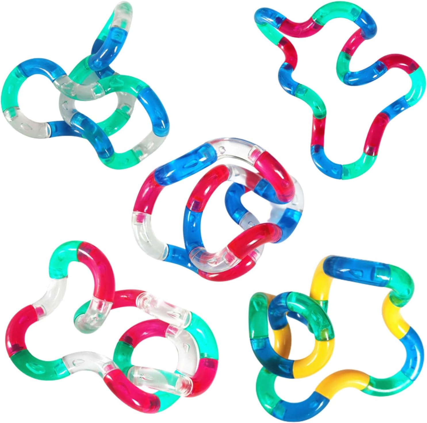 5 Pcs Tangle Toy, Fidget Toys Adults, Finger Hand Tangle Toy, Sensory Fidget Toys, to Improve Focus and Concentration, for Home Office Women,Man,Kids,Adults,Hand-Eye Coordination,Play Motor Skills
