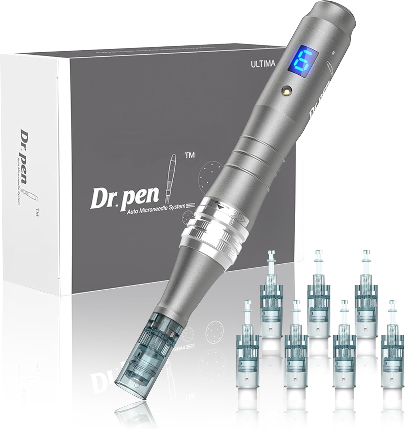 Dr. Pen M8 Skincare Pen Kit - Wireless Ultima M8 Derma Roller with 22pcs Cartridges for Face Body Hair Care, Professional Beauty Skin Device(12pcs 16pin 10pcs 42pin Cartridges)
