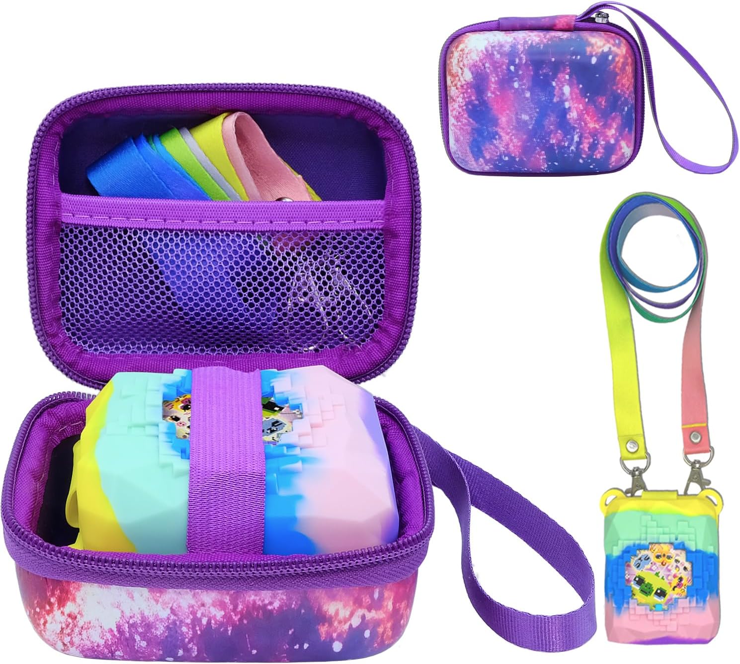 Silicone Cover and Hard Carrying Case for Bitzee Magicals Interactive Characters Toy Digital Pet and Cover Case, Gifts For Virtual Pet Enthusiasts/Girls & Boys, Travel , Accessories, (Multicolour)