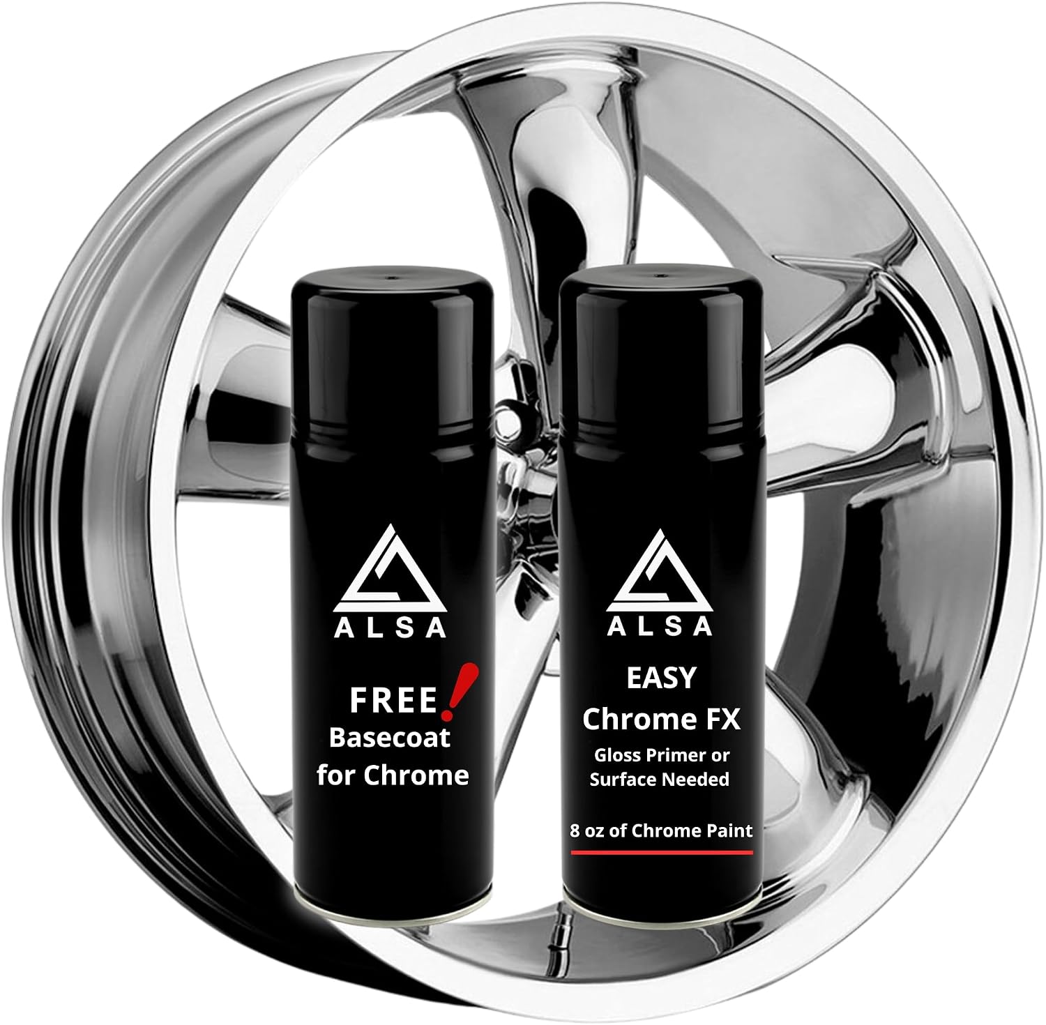 Genuine Alsa Chrome Paint - with Bonus Free Gloss Basecoat - True Mirror Finish - Scratch Resistant with No Topcoat Needed Guaranteed