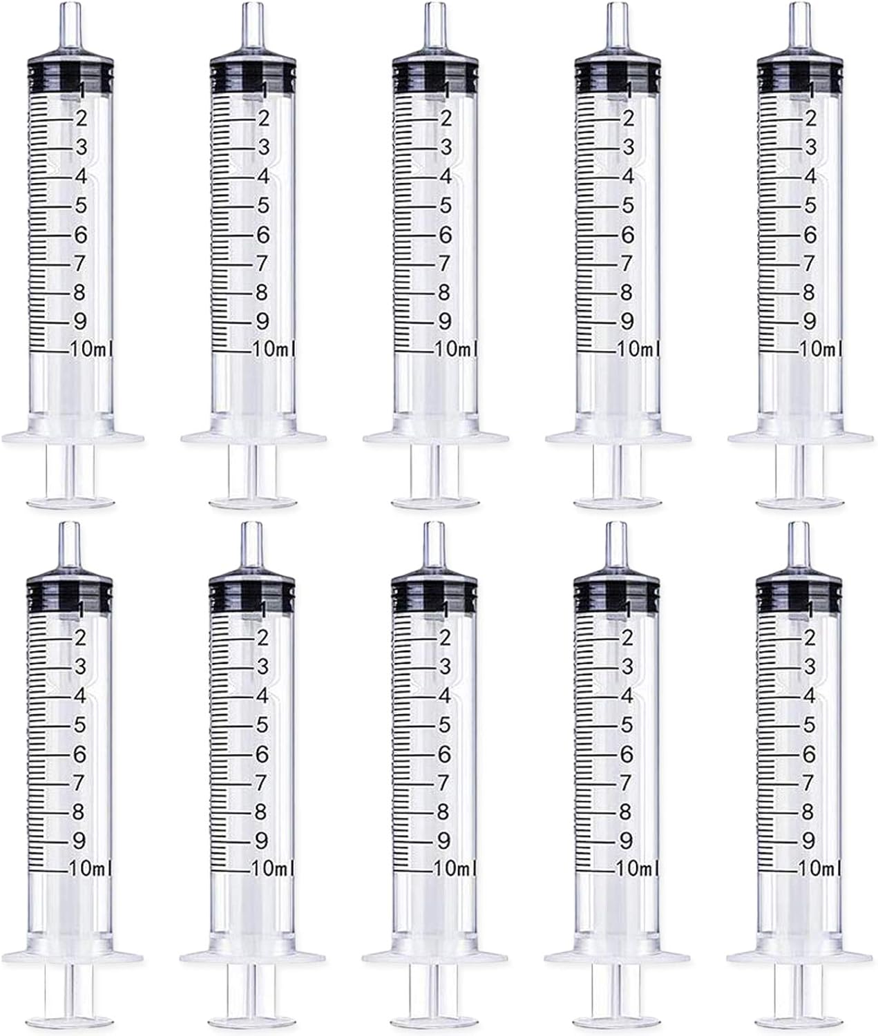10 Pack 10ml Plastic Syringe, Liquid Measuring Syringe Tools Individually Sealed with Measurement for Scientific Labs, Measuring, Watering, Refilling, Feeding Pets, Oil or Glue Applicator