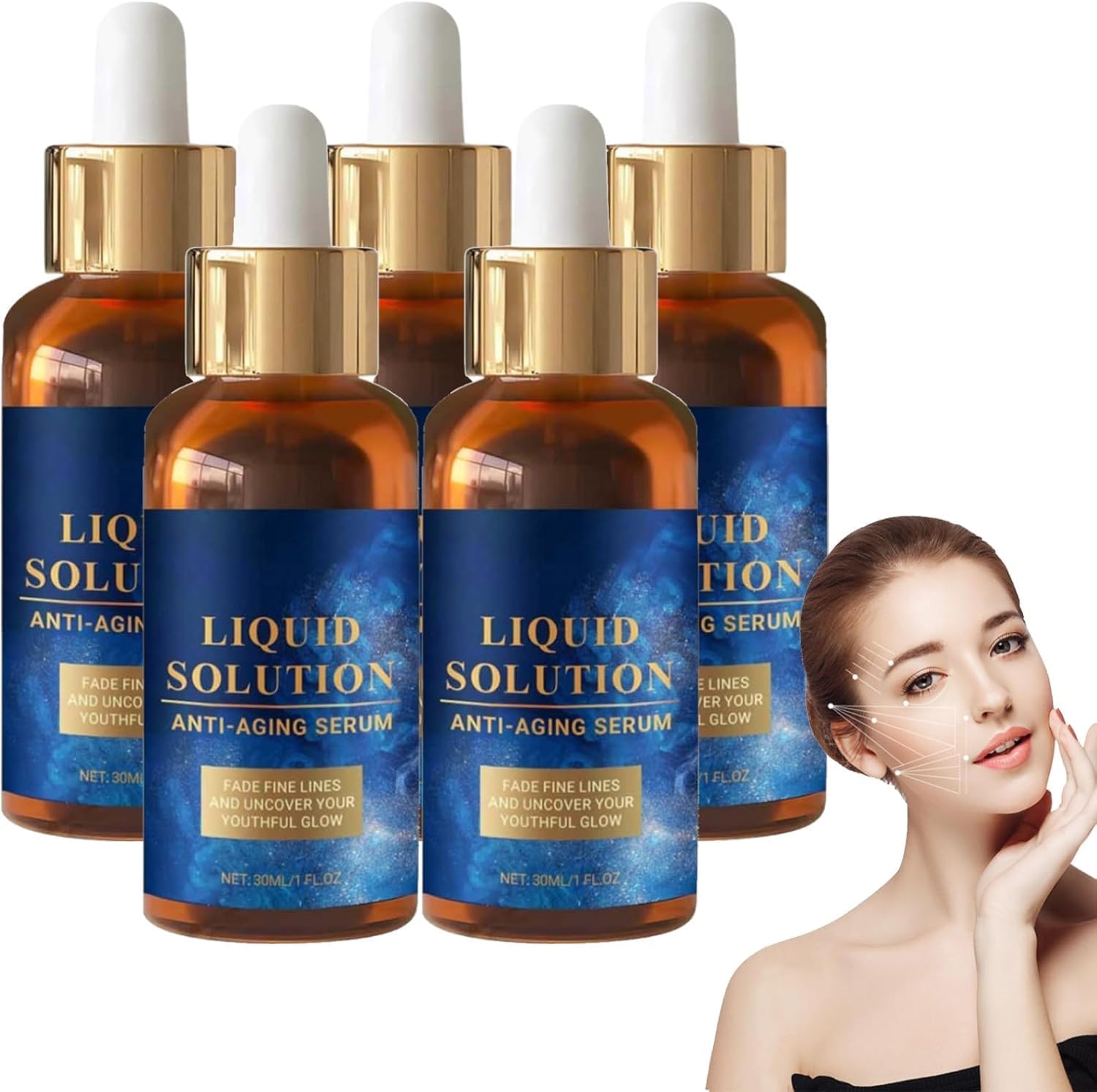Olavita Serum, Olavitas Liquid Solution, 2025 Boto-x Serum, Liquid Wrinkle Reduction, Anti Aging Facial Serums, Reduce Fine Lines and Wrinkles, for All Skin Types (30ml, 5)