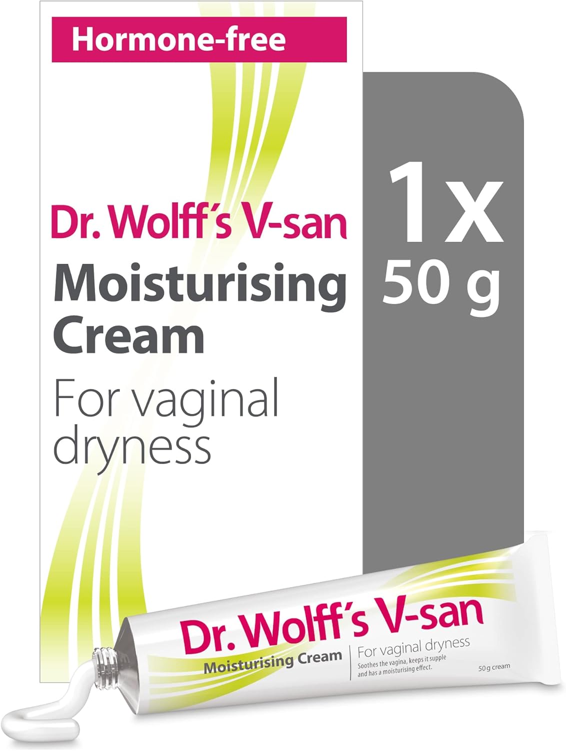 Dr Wolff’s V-San Moisturising Cream For Vaginal Dryness 50g | Vaginal Moisturiser For Daily Use | Prevent Itching & Dryness | Soothing Hormone Free Vaginal Cream| Dual Effect Vaginal Dryness Treatment