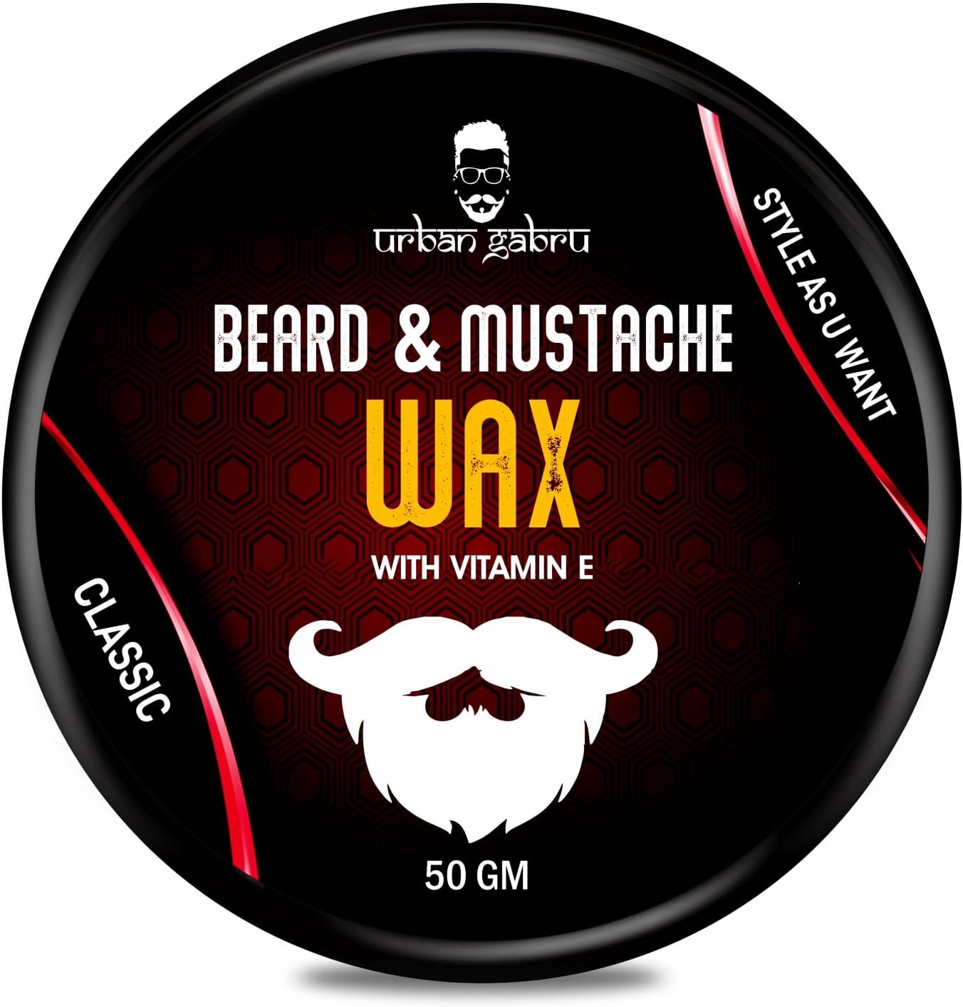 Urbangabru Beard, Mustache Wax for Men (50 GM) – Strong Hold Mooch Styling Wax, Balm, Cream to Shape and Nourish Your Beard