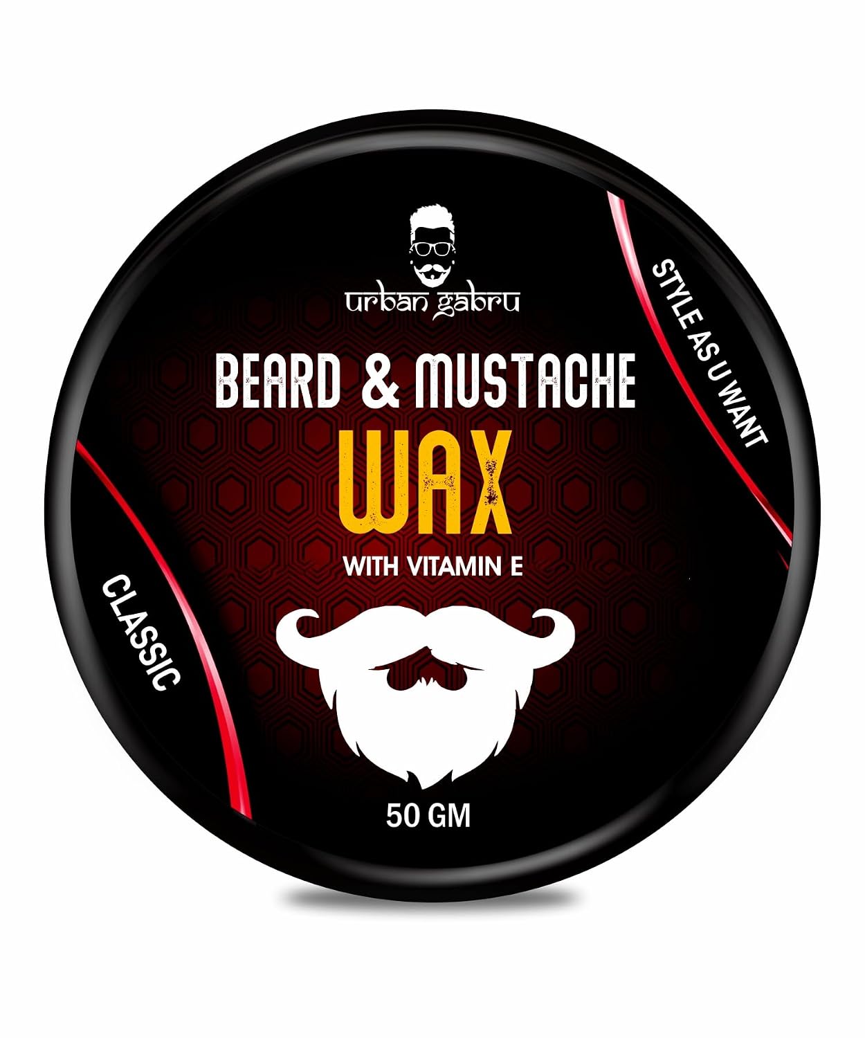 urbangabru Beard, Mustache Wax for Men – Strong Hold Mooch Styling Wax, Balm, Cream to Shape and Nourish Your Beard Contain Vitamin-E and Hemp Seed Oil (1.7 fl oz)