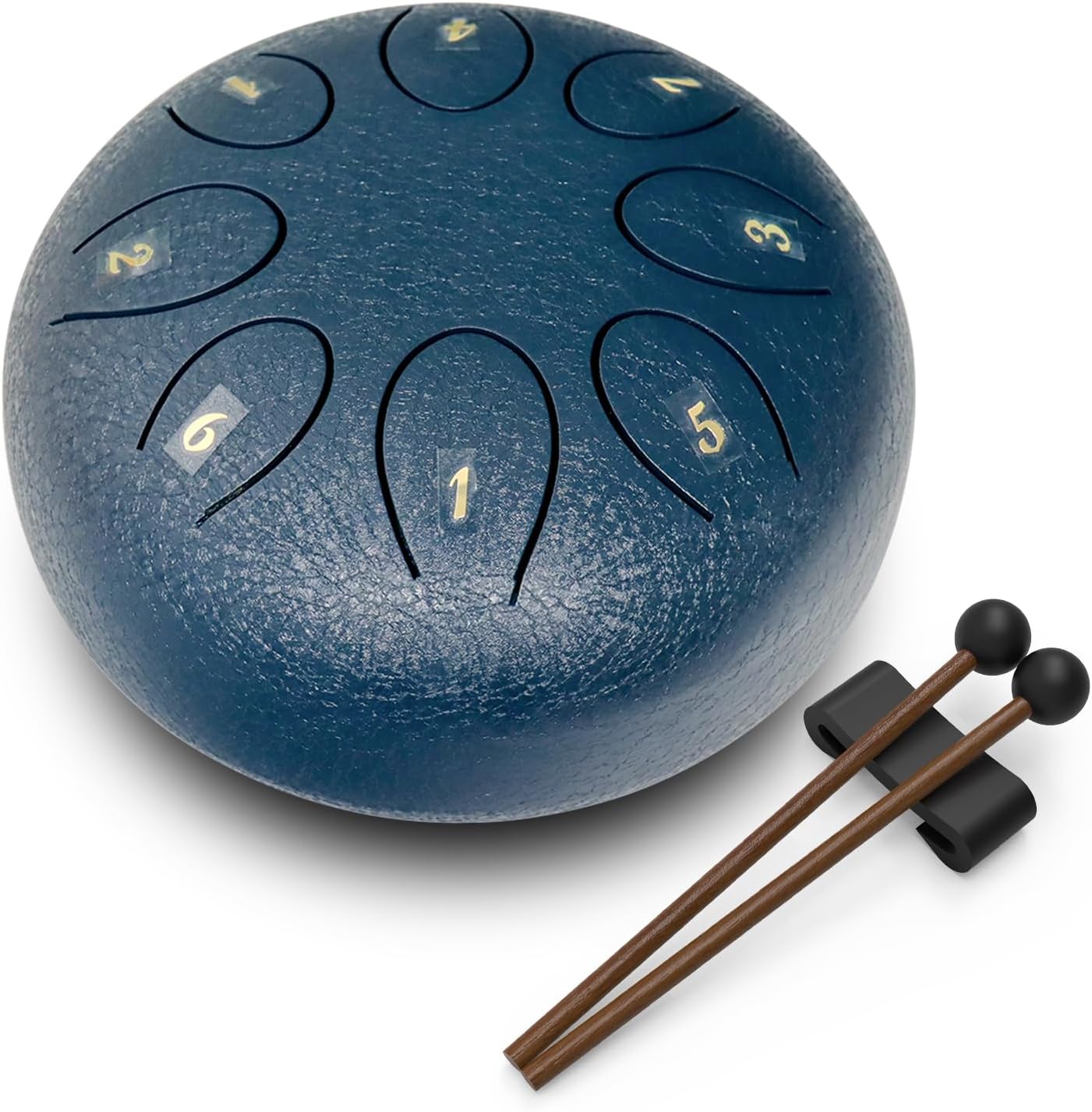 Steel Tongue Drum: 6 inch 8 tone Musical Percussion Instrument, Rain Drum for Outside - Ideal Present for Family and Friends (Navy)