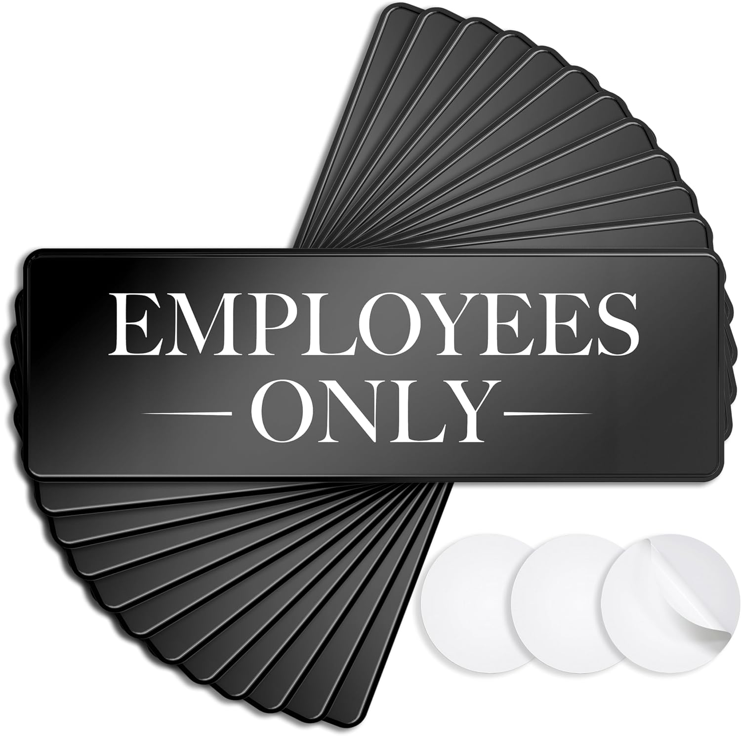 ASSURED SIGNS Employees Only Sign Kit For Door - 12 Pack - 3 By 9 Inch - Ideal Employee/Staff Only Signs for Office, Business, Kitchen, Restroom - Ensures Public Do Not Enter Restricted Areas