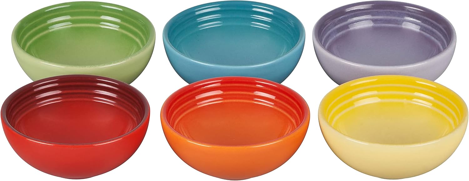 Le Creuset Stoneware Vancouver Pinch Bowls, Set of 6, Multi Color