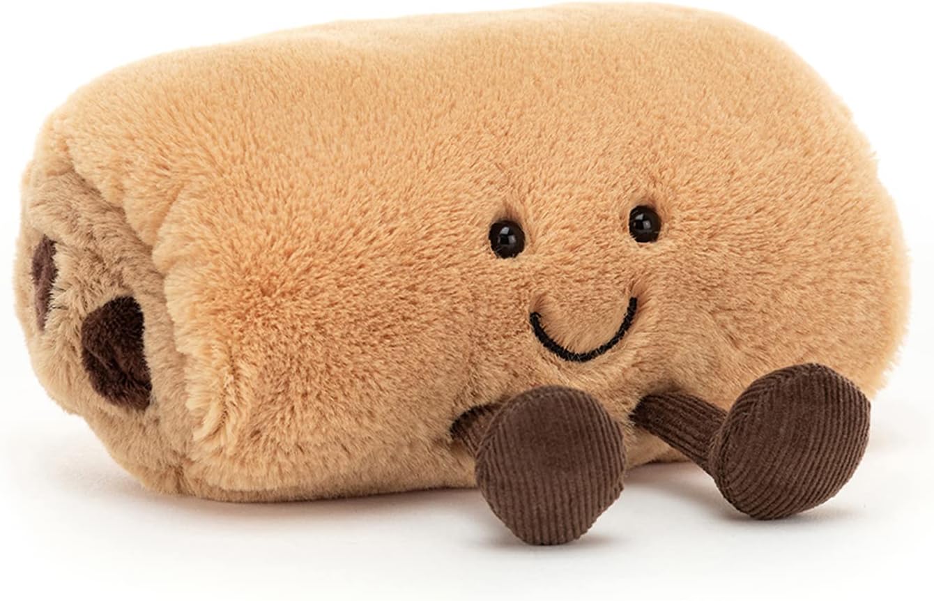 Jellycat Amuseables Pain Au Chocolat Stuffed Toy, 6 inches - Pastry Plush - Fun Gift Idea