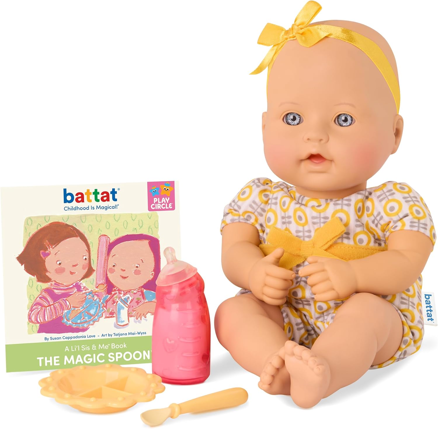 Baby Sweetheart by Battat – Feeding Time 12-Inch Doll for Newborn with Soft Body & Easy – to – Read Story Book and Accessories
