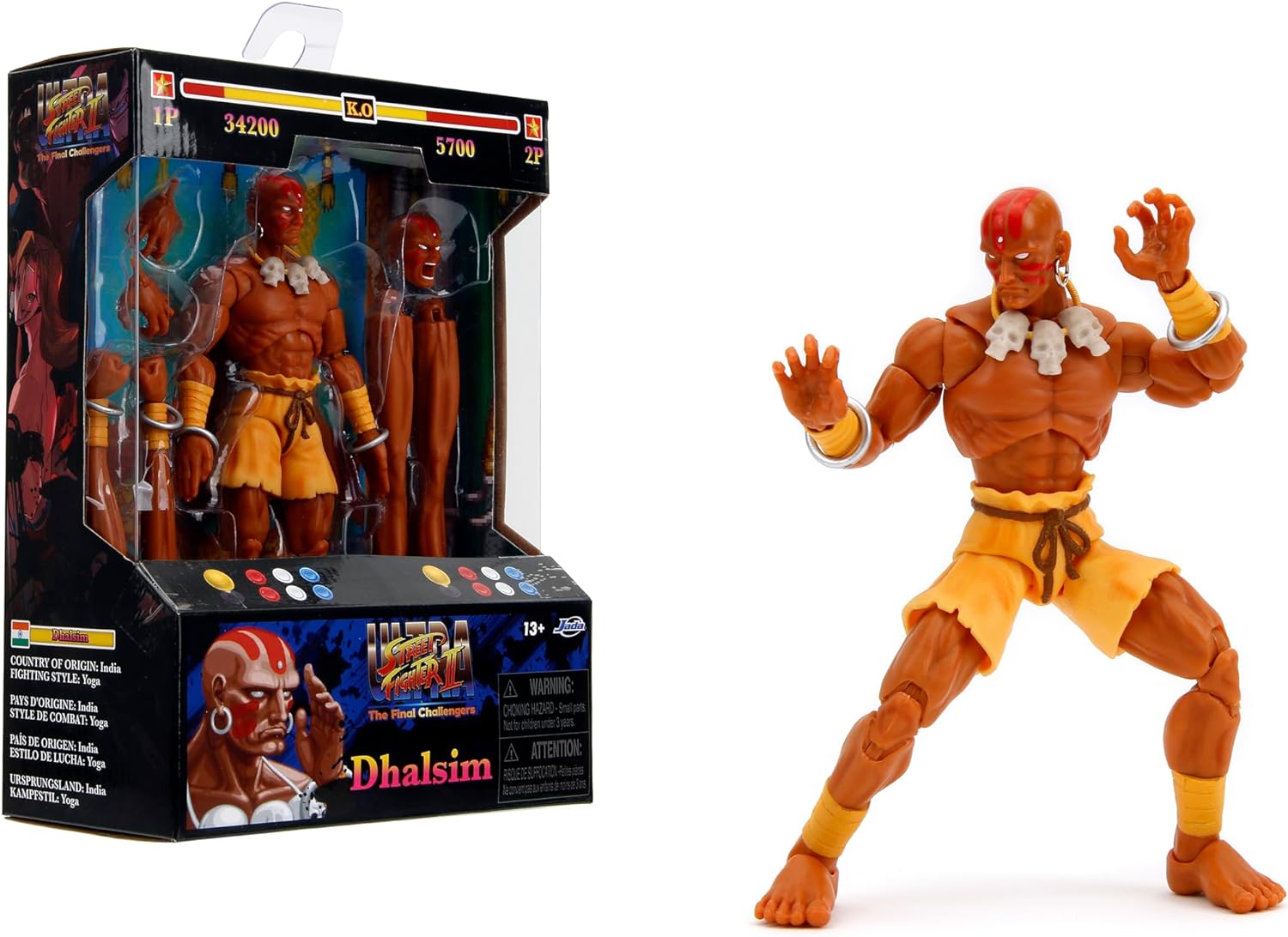 Jada Street Fighter 6" Dhalsim Action Figure, Toys for Kids and Adults