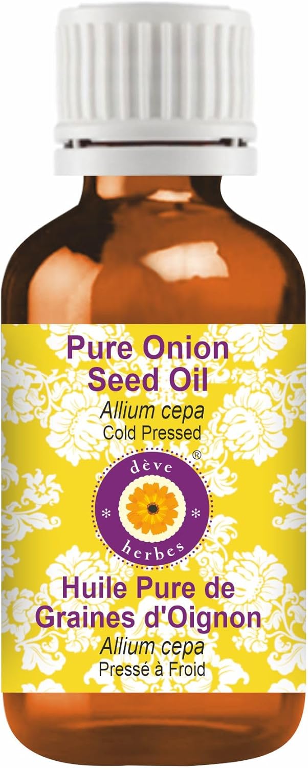 Deve Herbes Pure Onion Seed Oil (Allium cepa) Natural Therapeutic Grade Cold Pressed for Personal Care 15ml (0.50 oz)