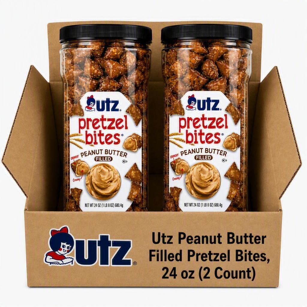 Utz Peanut Butter Pretzel Bites, 24 oz Canister (2 Count)