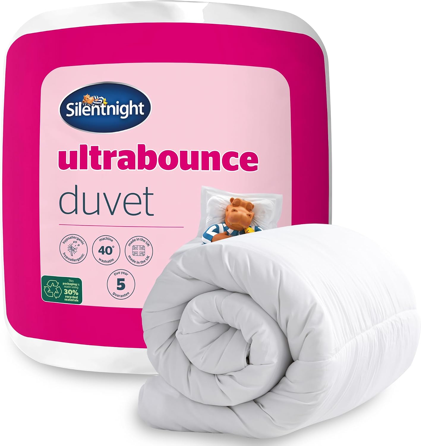 Silentnight Ultrabounce 13.5 Tog Single Duvet - Thick Warm Winter Duvet Quilt Hypoallergenic and Machine Washable - Single Bed, White