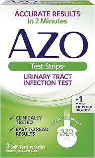 AZO Urinary Tract Infection (UTI) Test Strips, Accurate Results in 2 Minutes, FSA/HSA Eligible, Clinically Tested, Easy to Read Results, Clean Grip Handle, from The #1 Most Trusted Brand, 3 Count