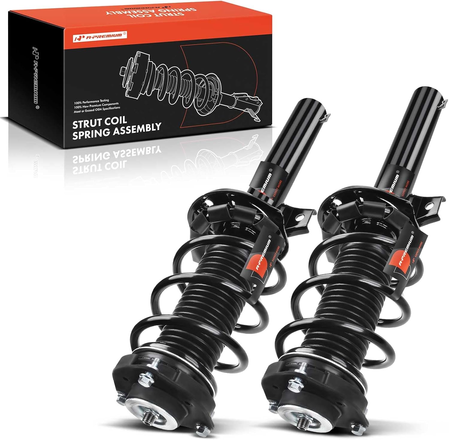 A-Premium Front Pair (2) Complete Strut & Coil Spring Assembly Compatible with Volkswagen Tiguan 2009-2017, Tiguan Limited 2017-2018, Driver and Passenger Side
