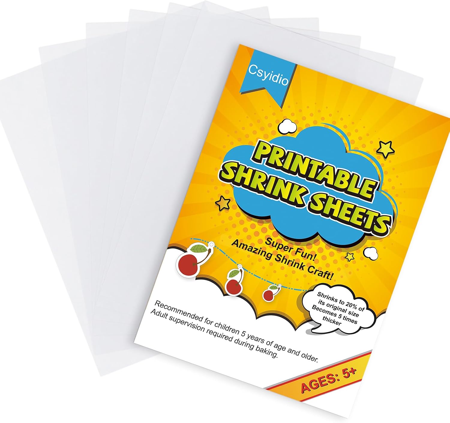 6 Pieces Shrink Paper Sheets, Plastic Printable Sanded Shrink Film for Creating Key Chains, Craft Ornaments Projects for Mother's Day Presents (29.5 x 21 cm)