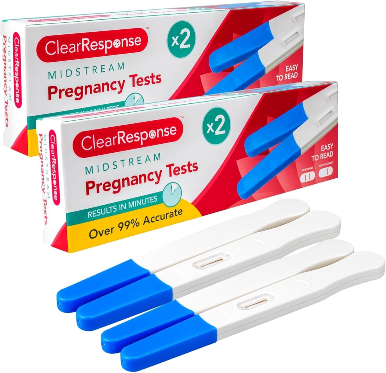 FERRIS | 4 Pack Midstream Pregnancy Test Kit - Early Detection with Over 99% Accurate Results | Fast & Reliable Home Pregnancy Tests, Easy-to-Use Tests for Women & Clear Results - Discreet Packaging
