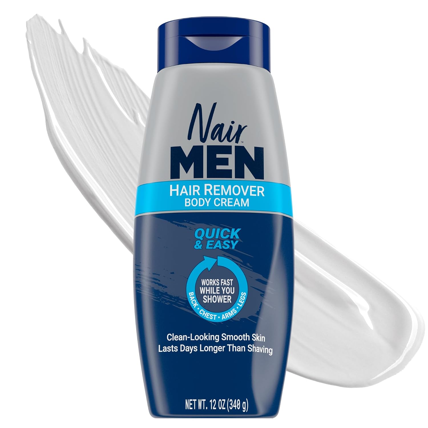 Nair Shower Power For Men, Body Hair Removal Cream, 12 oz