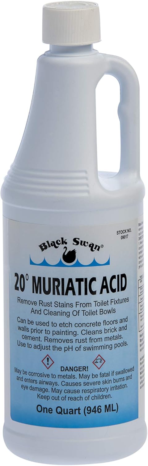 Black Swan Multi-Purpose Surface Prep Cleaner – Removes Rust Stains, Cleans Brick & Concrete, Wallpaper Remover Solution – 20° Baume Equivalent Strength