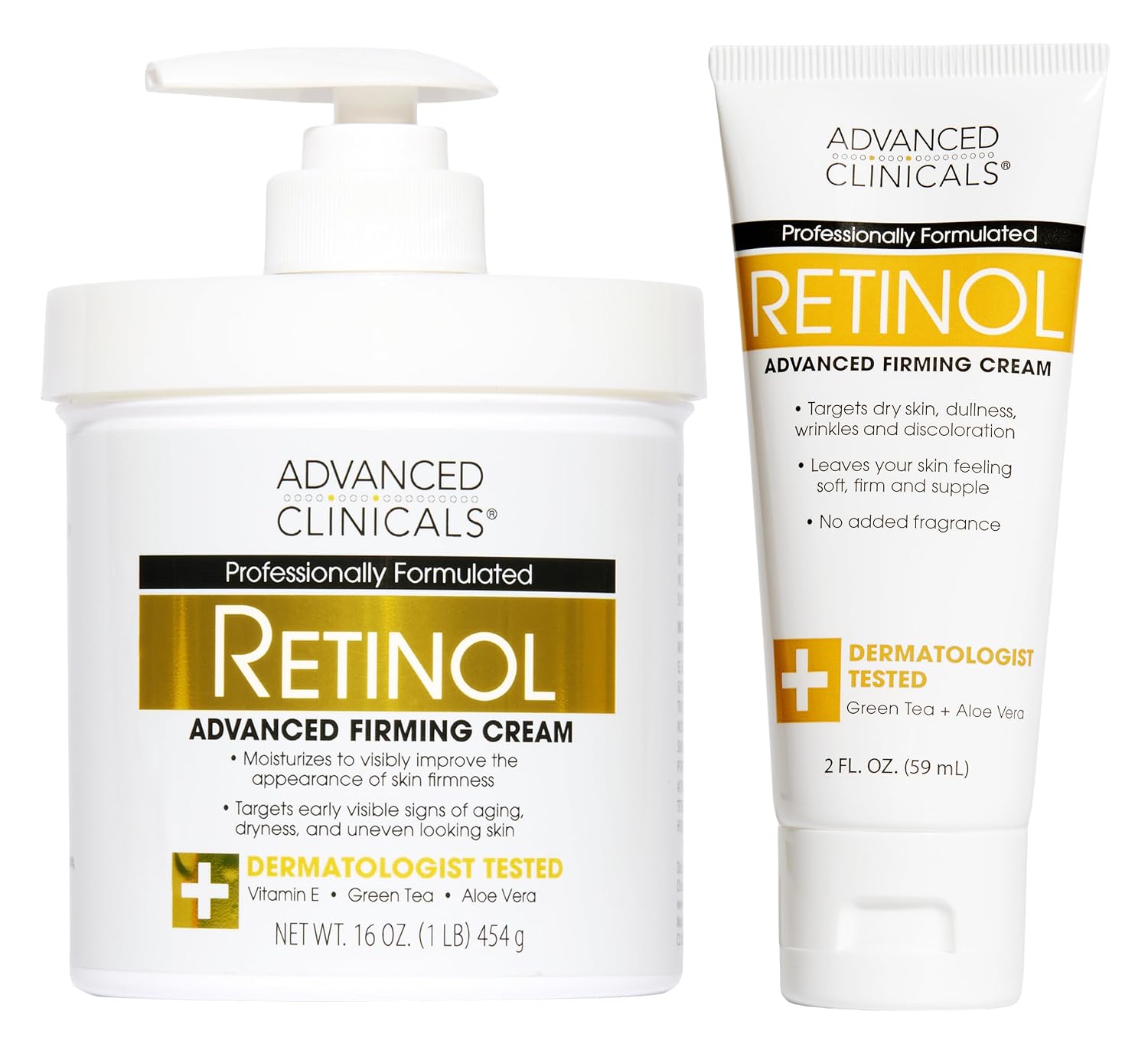 Advanced Clinicals Retinol Body Lotion & Face Moisturizer | Anti Aging Skin Care Retinol Body Cream For Women & Men Improves Appearance Of Fine Lines, Wrinkles, & Look Of Crepey Skin, W/Travel Size