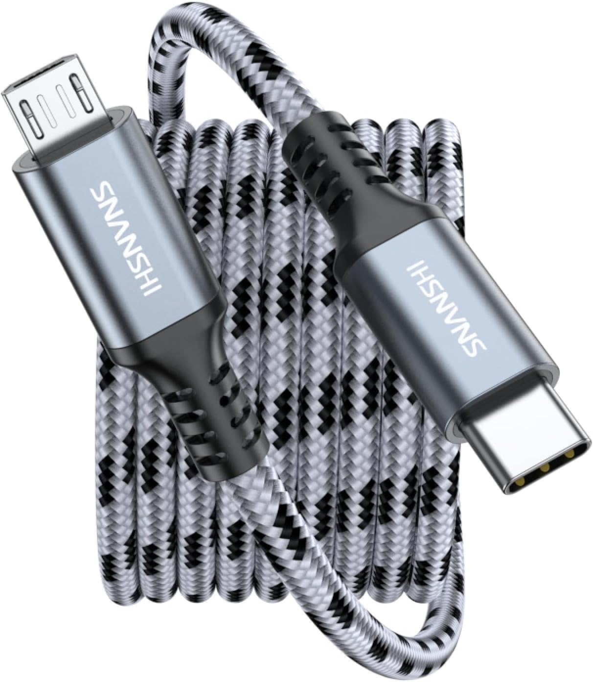 SNANSHI USB C to Micro USB Cable 4ft, PS4 Controller Charger, Kindle Cord Replacement for Phone, Headphone, Controller