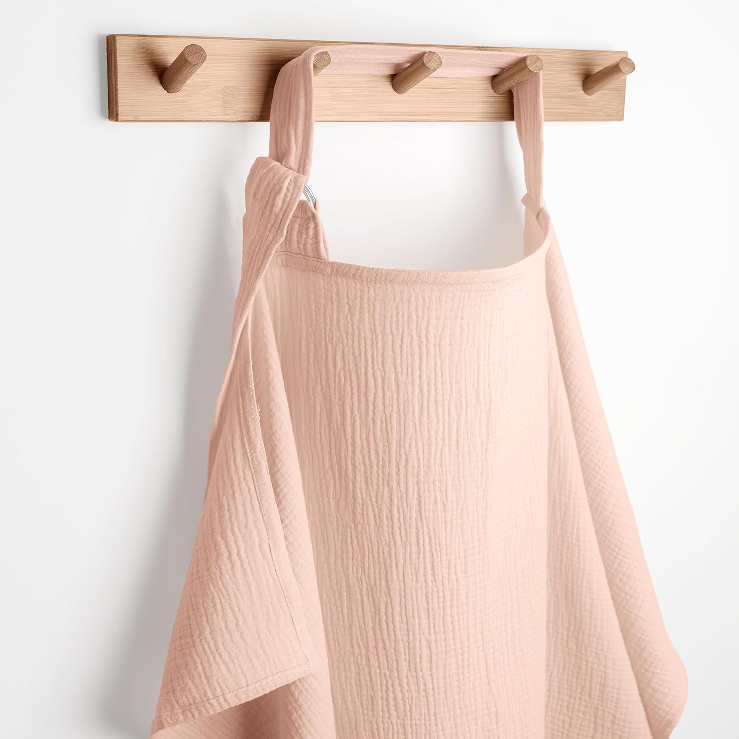 Comfy Cubs Muslin Nursing Cover - 100% Muslin Breastfeeding Cover for Moms - Soft & Breathable Baby Nursing Scarf with Adjustable Neck Strap - Portable, Lightweight & Privacy Coverage - Blush