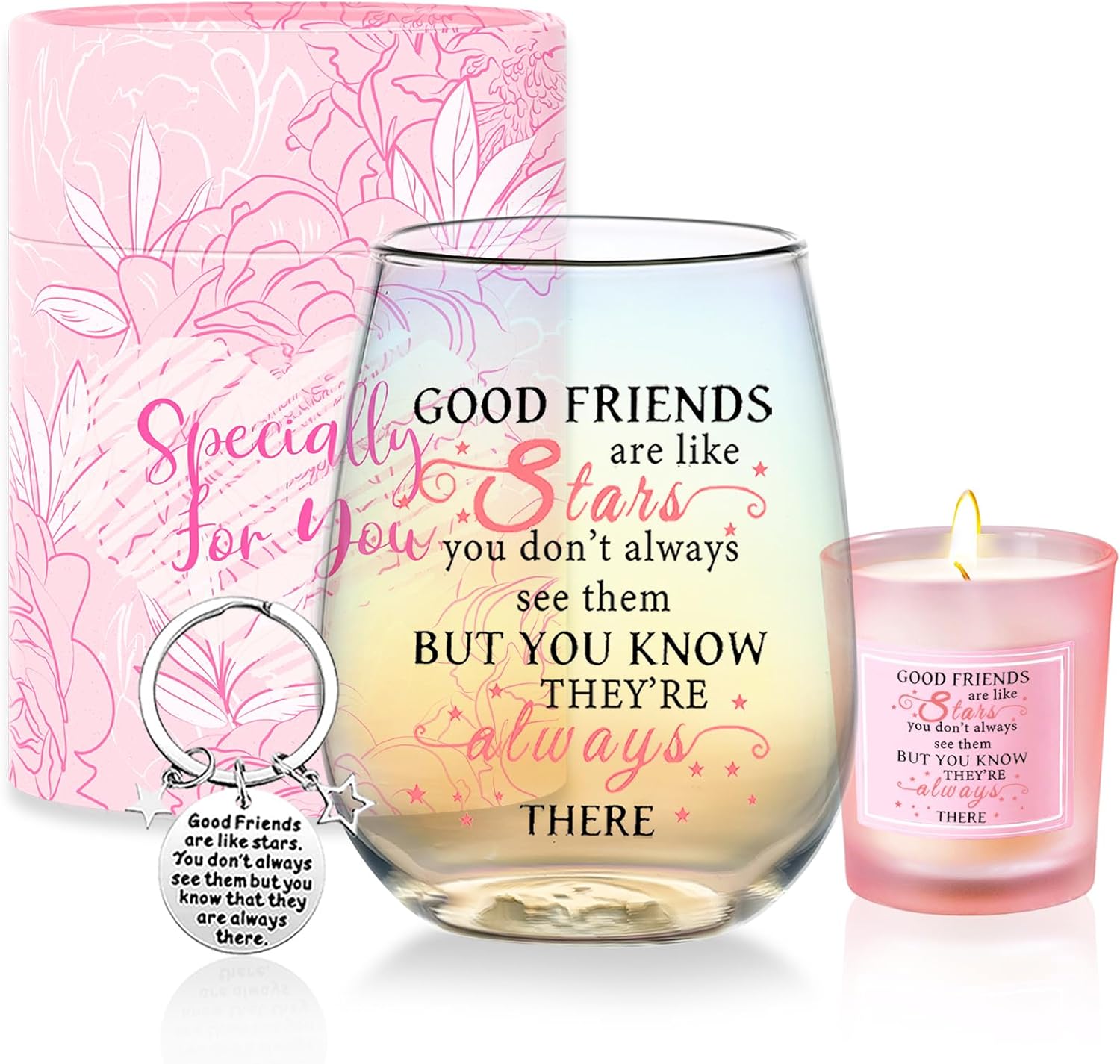 Friendship Gifts for Women Wine Glasses Drinking Personalised Birthday Gifts for Friend Women Special Friends Gift Leaving Gift for Her Colleague Best Friends Sister Christmas Galentines Present