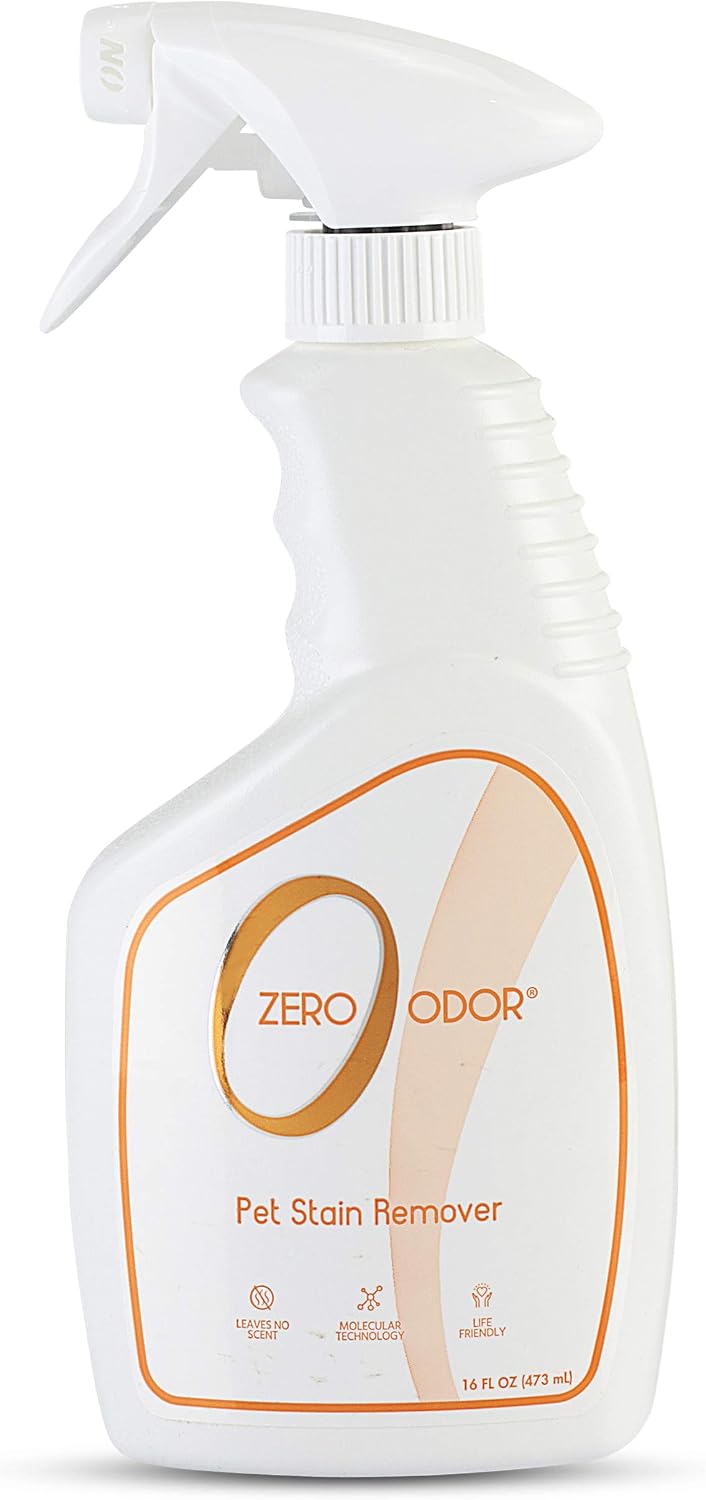 Zero Odor Pet Stain Remover & Odor Eliminator Spray for Carpet, 16 oz